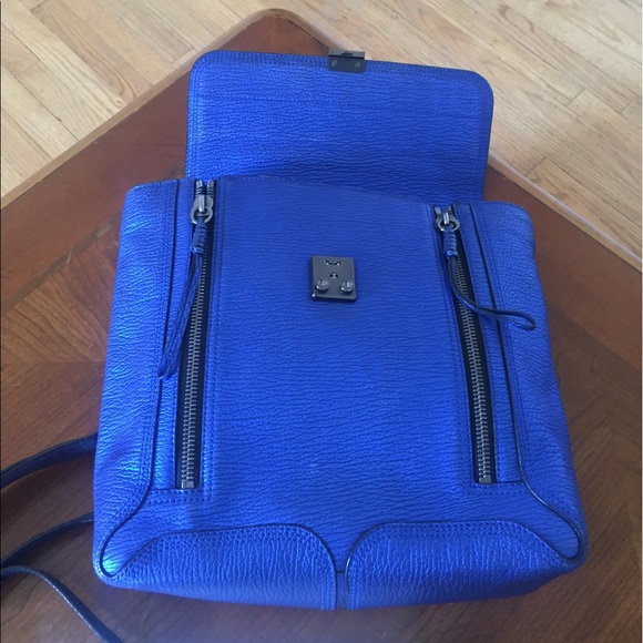3.1 PHILLIP LIM Metallic Blue Pashli Backpack - Picture 6 of 8