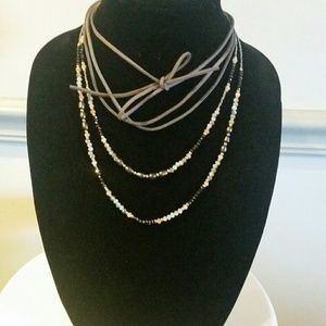 Gray 3 Layer Necklace Set