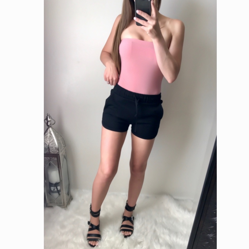 KENDALL Pink Tube-top Bodysuit