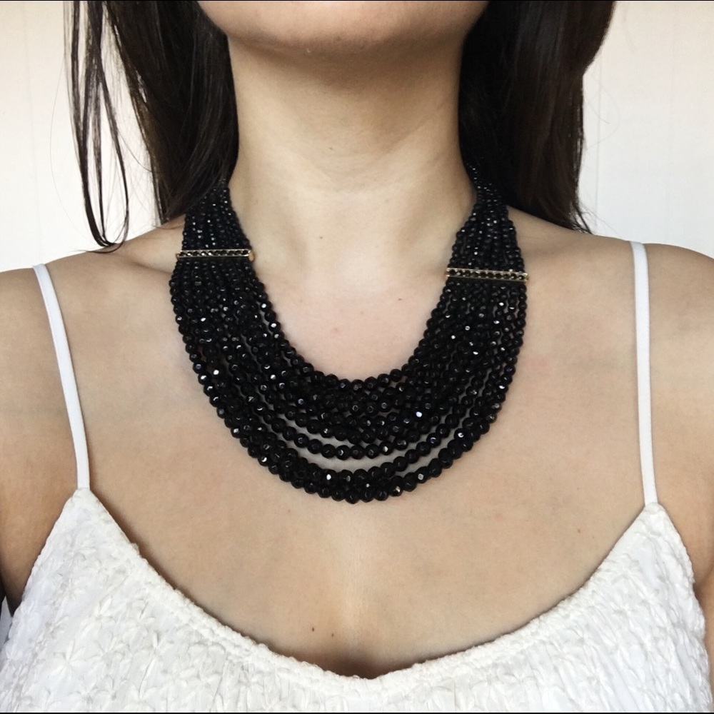 Black beaded necklace
