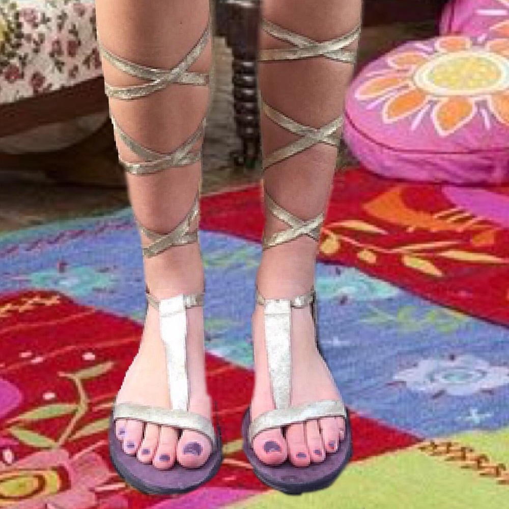 Free people gold sandals