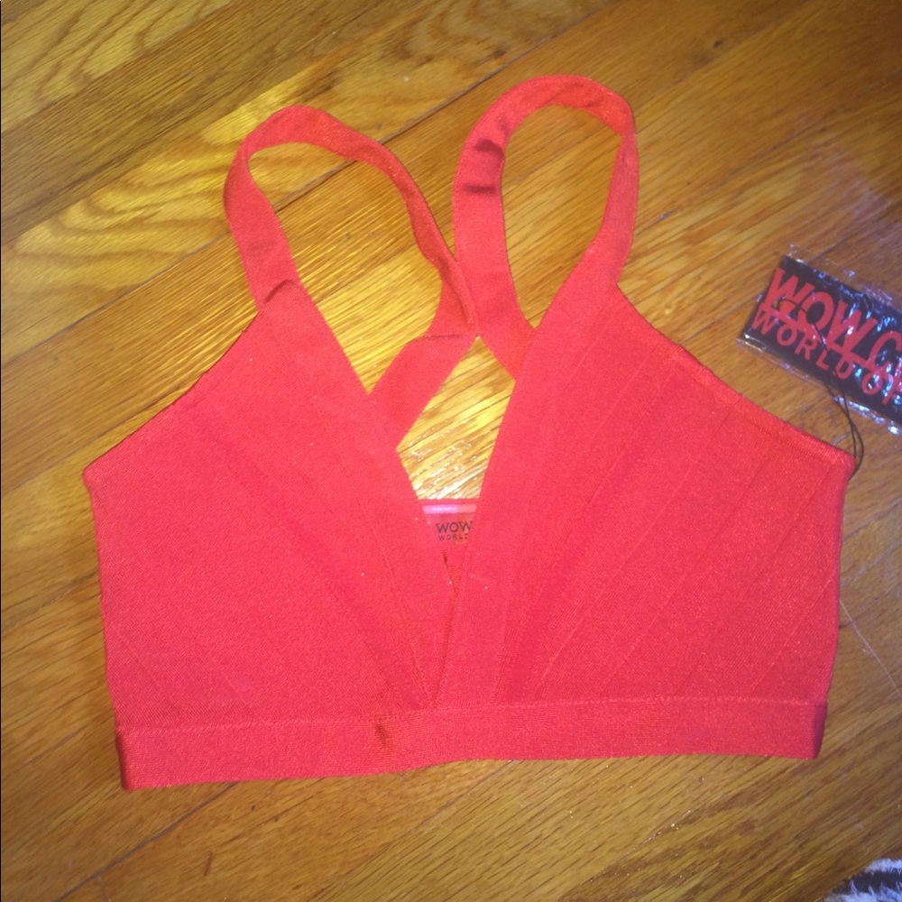 Red Strappy Crop Top