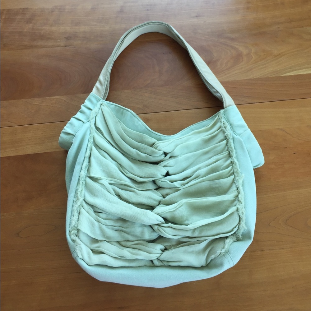 Large Anthropologie Seafoam Purse