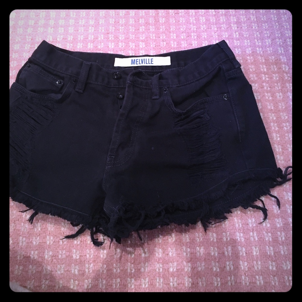 Navy denim shorts