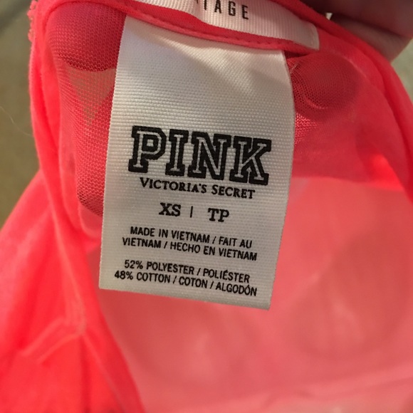 Pink brand coral pink color v neck sheer tee pink - Picture 3 of 4