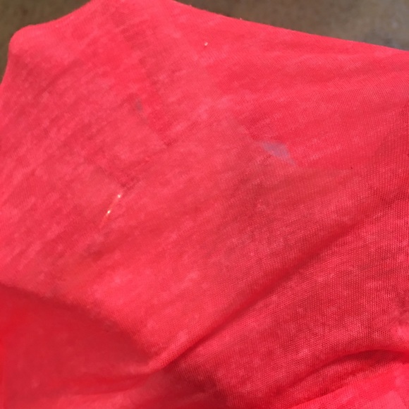 Pink brand coral pink color v neck sheer tee pink - Picture 4 of 4