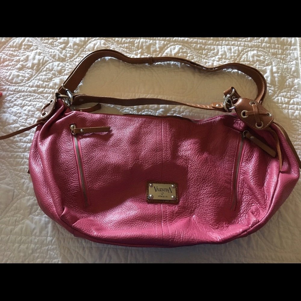 Pink leather Valentina purse handbag
