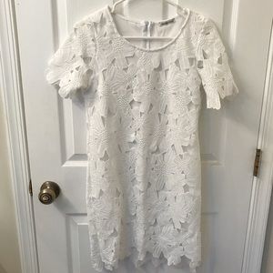 White Lace Shift Dress