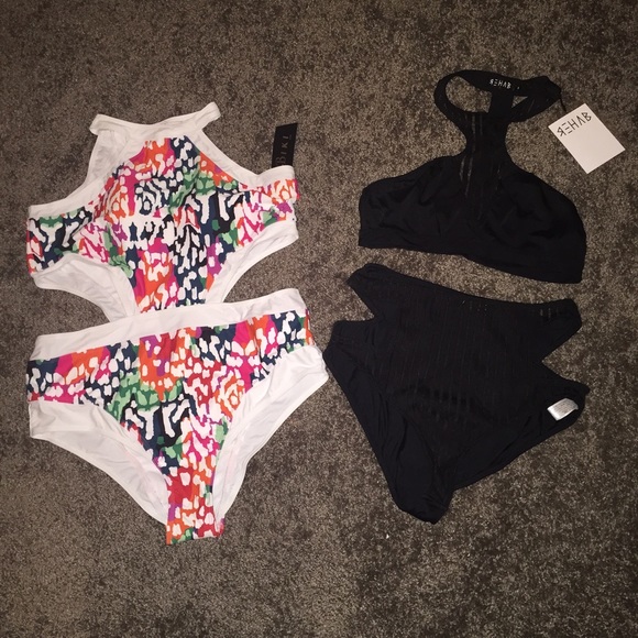 White/Multi Cutout Monokini Swimsuit (Plus/curvy) - Picture 4 of 4