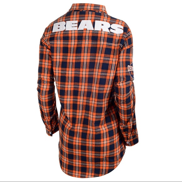 SOLD OUT Chicago Bears women's flannel long sleeve - Picture 2 of 5