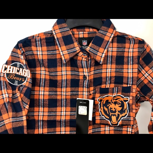 SOLD OUT Chicago Bears women's flannel long sleeve - Picture 3 of 5
