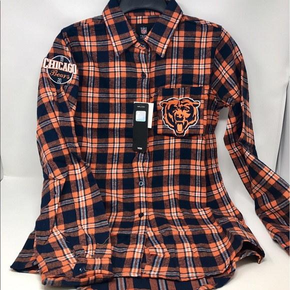 SOLD OUT Chicago Bears women's flannel long sleeve - Picture 4 of 5