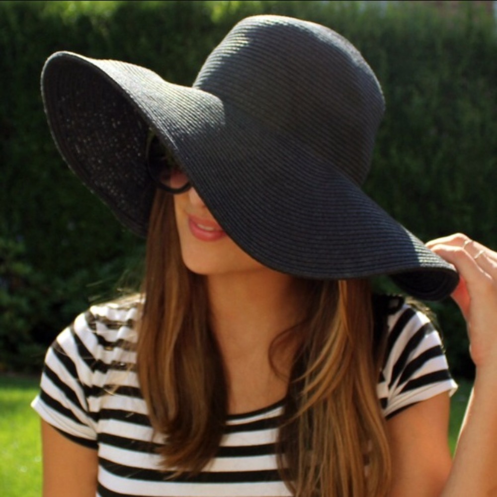 Jcrew Black Floppy Hat