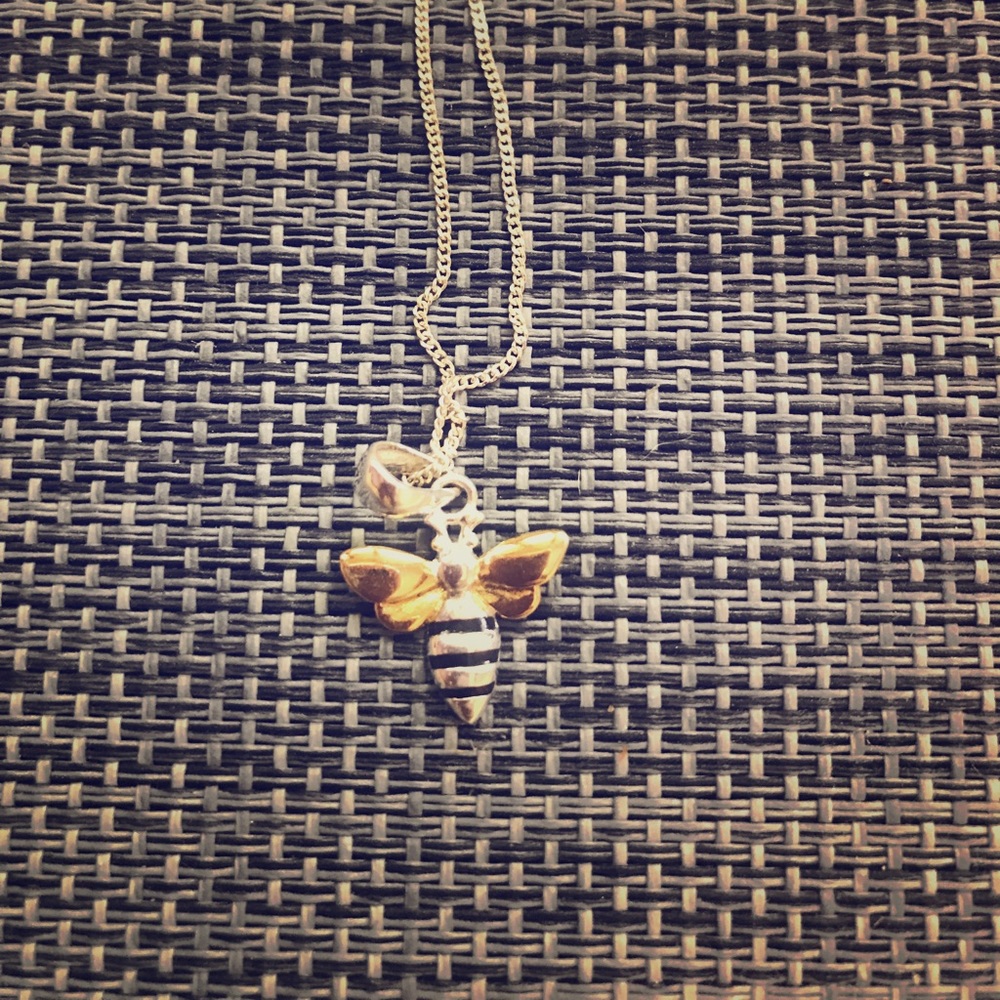 Handmade Petite bee necklace sterling silver