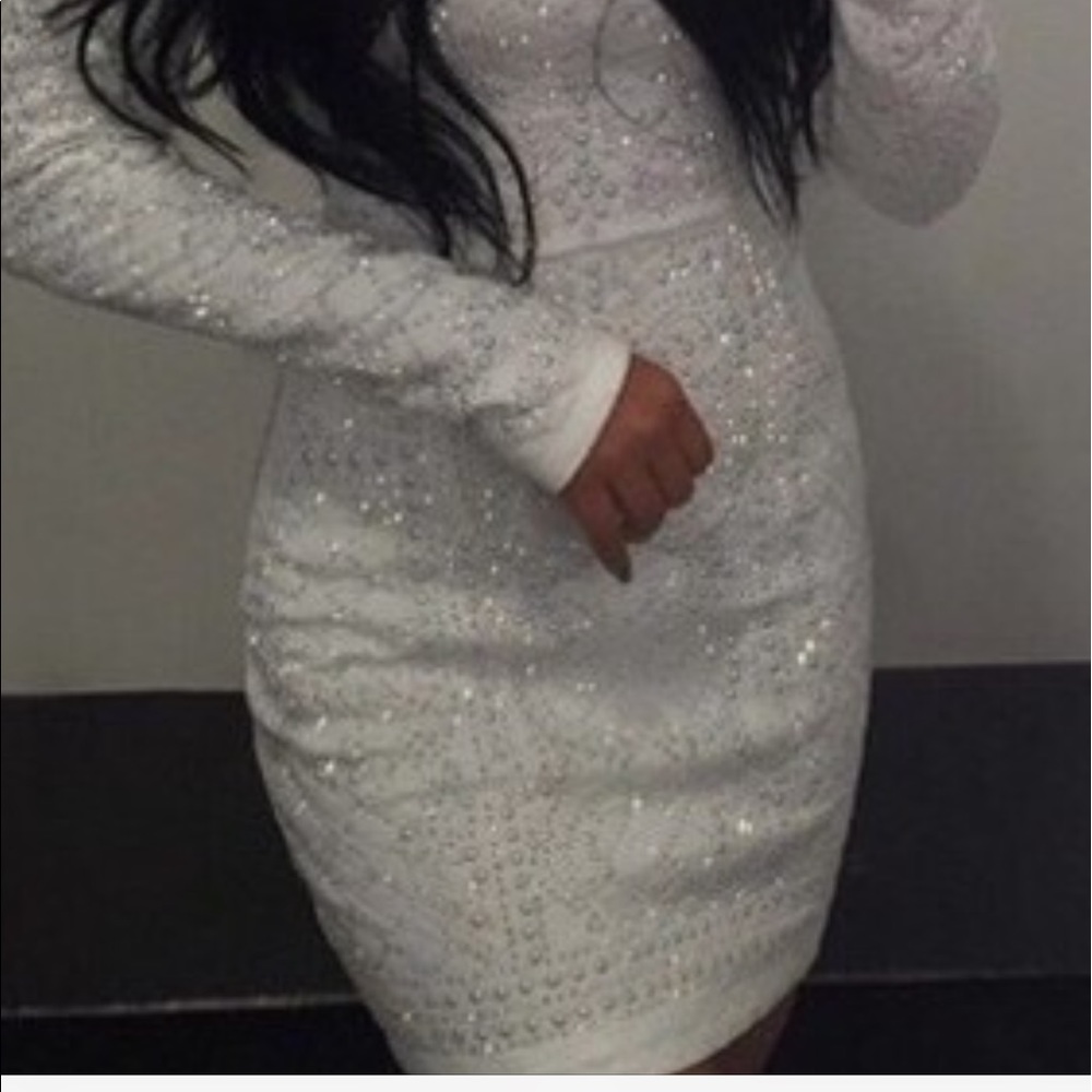 Bebe studded fitted dress