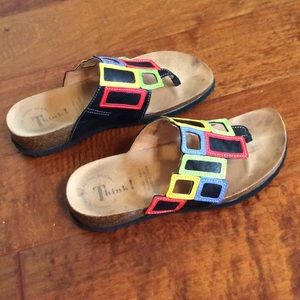 Think multicolored sandals size 7us / 37eur