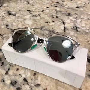 Dior So Real palladium mirrored-lens sunglasses