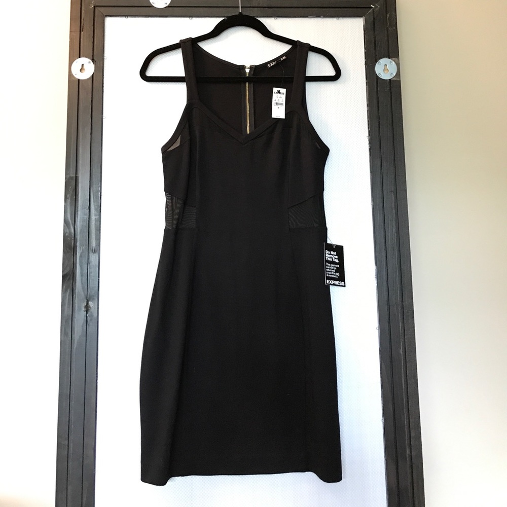 Black Mesh Panel Express Dress