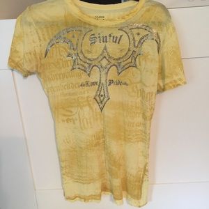 Yellow Sinful t shirt