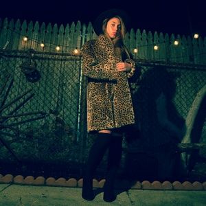 Leopard Print Fur Coat.