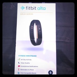 Brand new Fitbit Alta in 22k gold and black Sz SM