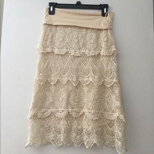 Crochet Knit Doily Skirt Dress