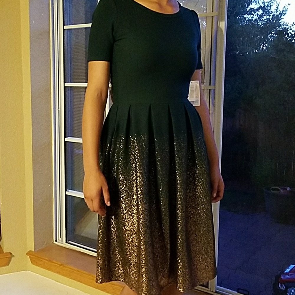 Lularoe ombre emerald/rose gold amelia