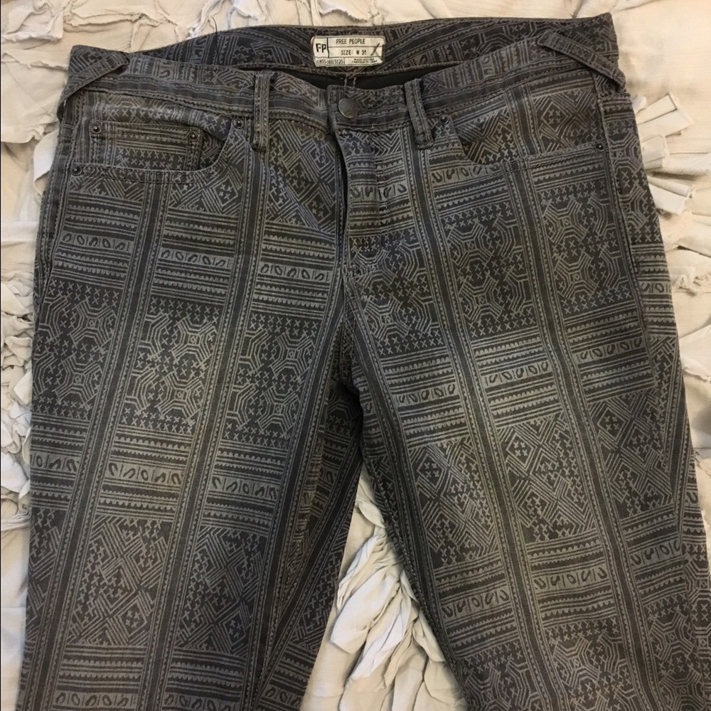 Free People Printed Jeans