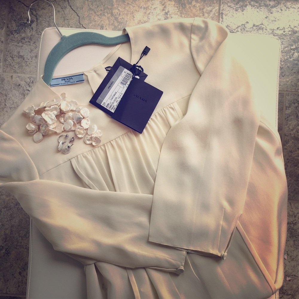 Prada ivory silk blouse