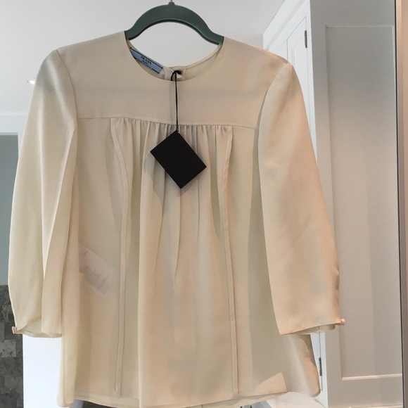 Prada ivory silk blouse - Picture 2 of 6
