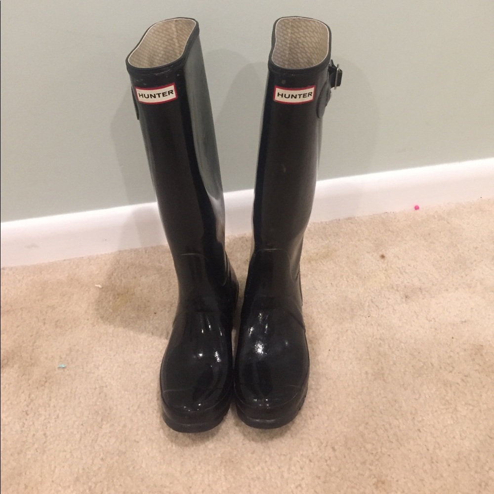 Black Tall Hunter Rain Boots
