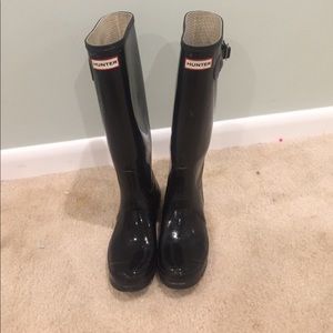 Black Tall Hunter Rain Boots