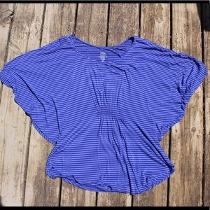 LAST CHANCE!Flowy Top with Blue and Purple Stripes