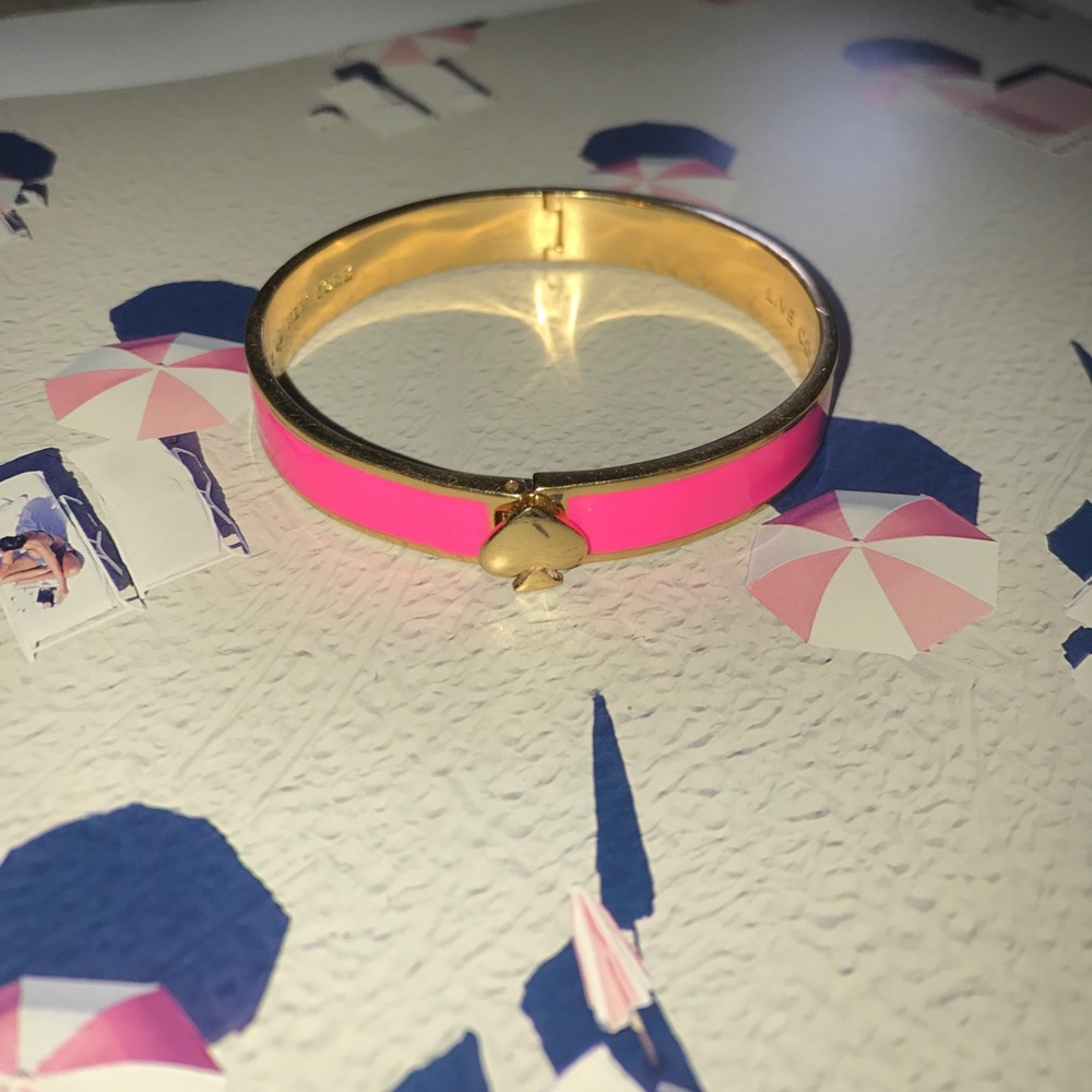 Kate Spade pink hinged Live Colorfully bangle