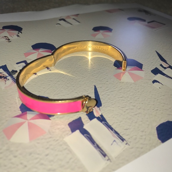 Kate Spade pink hinged Live Colorfully bangle - Picture 2 of 3