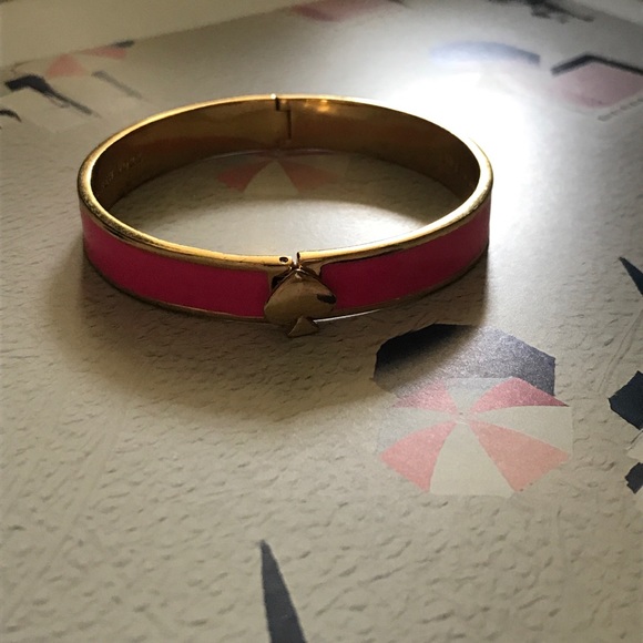 Kate Spade pink hinged Live Colorfully bangle - Picture 3 of 3