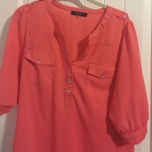 NWOT 41 Hawthorn peach/coral blouse