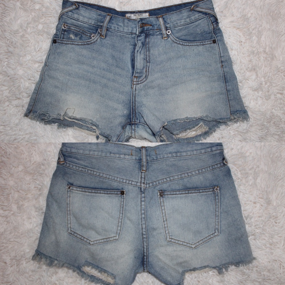 free people denim shorts