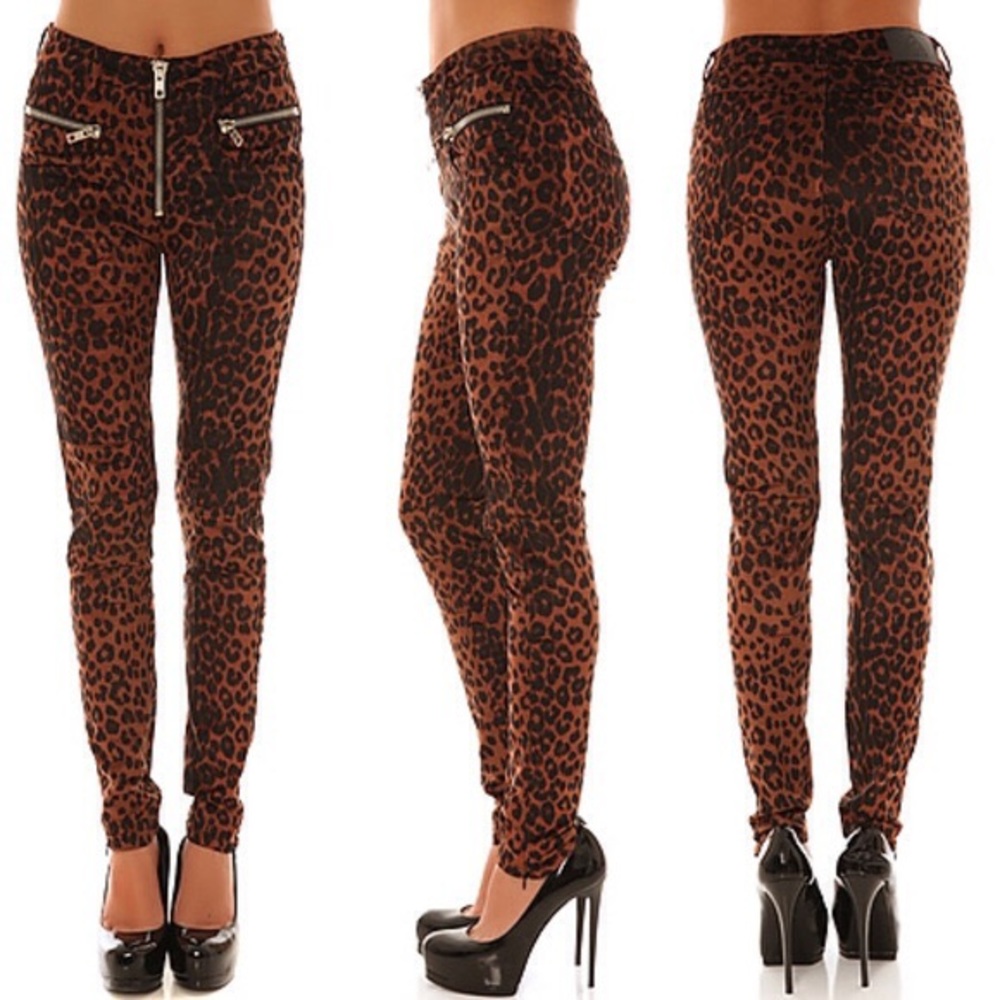 UNIF Axl leopard high waist pants
