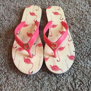 Kate Spade pink flamingo flip-flops