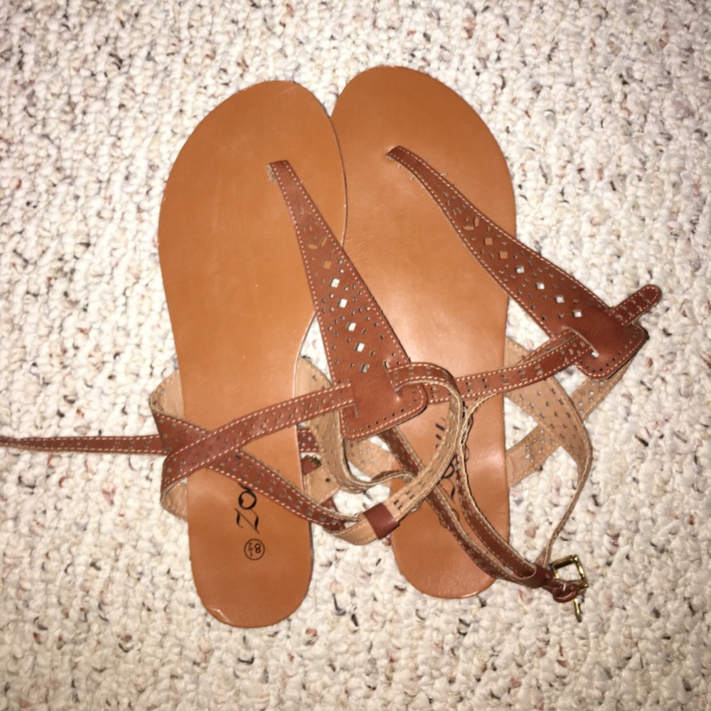 Brown strappy sandals