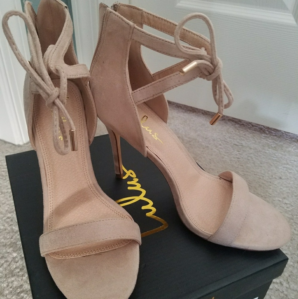 Beige Strappy Heel