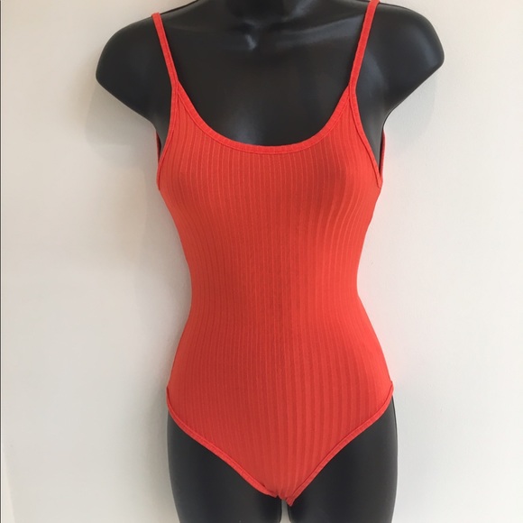 Orange Ribbed Bodysuit - Picture 3 of 6
