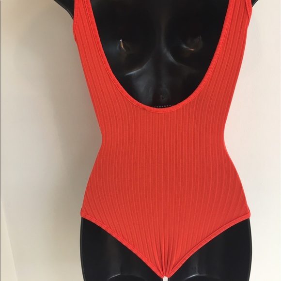 Orange Ribbed Bodysuit - Picture 5 of 6