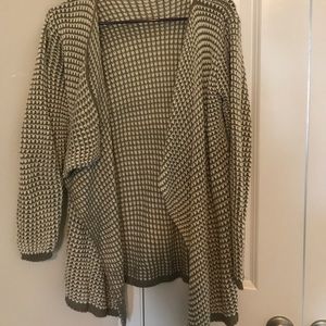 Knit cardigan in an olive & khaki color