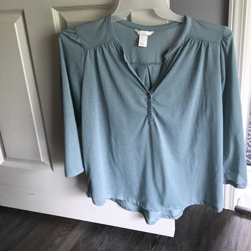 **LAST CHANCE** Delicate 3/4 sleeve Henley top H&M
