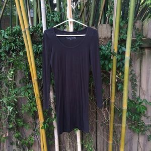 Black Form Fitting Long Sleeve Dress