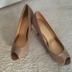 Beige Peep Toe Heel