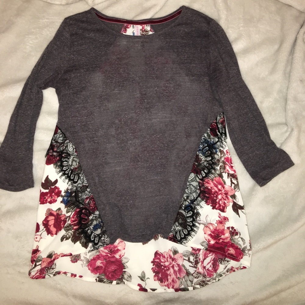 3 quarter length floral shirt