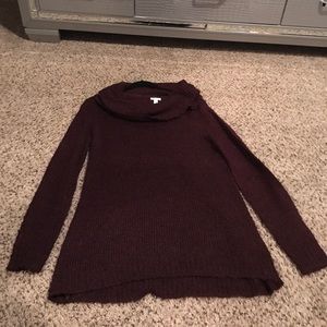 Burgundy turtleneck sweater